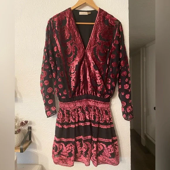 Ramy Brook Clarice Velvet-Burnout Mini Dress Small - Picture 3 of 10